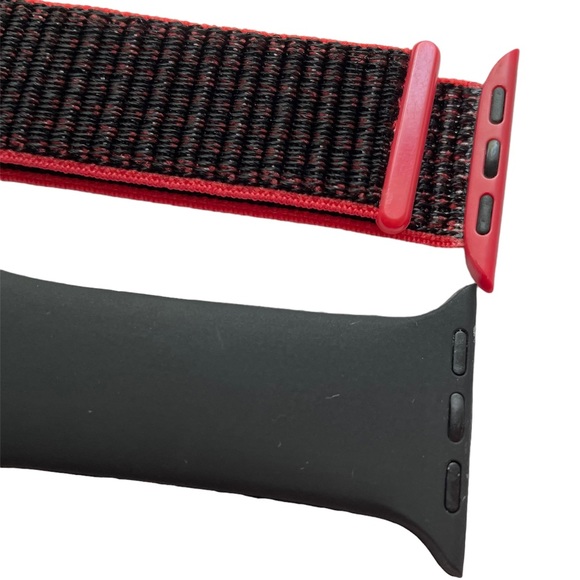 NEW 2 Apple Watch Bands Black Sport Red Loop 38/40/41mm - Picture 6 of 8